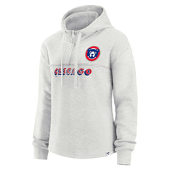 Chicago Cubs Fanatics Women's True Classics Legacy Quarter-Zip Hoodie - Oatmeal Hoodies