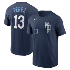 Salvador Perez Kansas City Royals Nike City Connect Name & Number T-Shirt - Navy T-shirts
