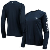 Dallas Cowboys Women's Tidal Omni-Shade Raglan Long Sleeve T-Shirt Navy/White