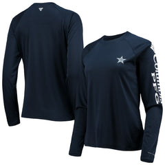 Dallas Cowboys Women's Tidal Omni-Shade Raglan Long Sleeve T-Shirt Navy/White
