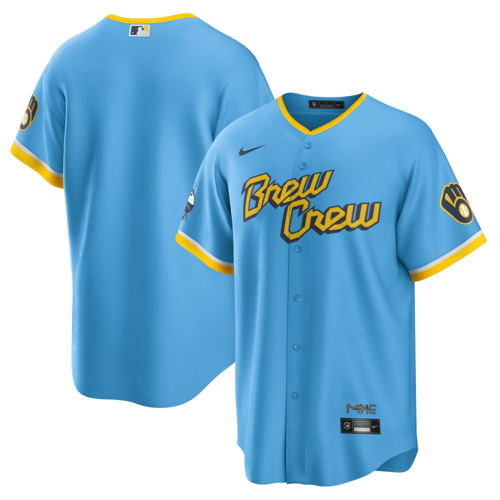 MLB Milwaukee Brewers Nike City Connect Replica Team Jersey - Powder Blue