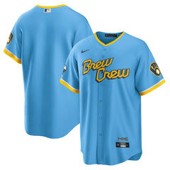 MLB Milwaukee Brewers Nike City Connect Replica Team Jersey - Powder Blue