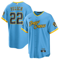 MLB Christian Yelich Milwaukee Brewers Nike City Connect Replica Player Jersey - Powder Blue