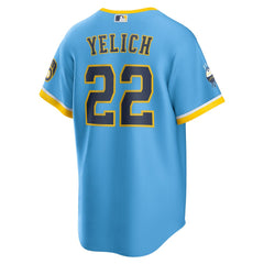 MLB Christian Yelich Milwaukee Brewers Nike City Connect Replica Player Jersey - Powder Blue