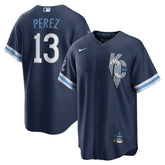 MLB Salvador Perez Kansas City Royals Nike City Connect Replica Player Jersey - Navy