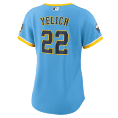 MLB Christian Yelich Milwaukee Brewers Nike Women's City Connect Replica Player Jersey - Powder Blue
