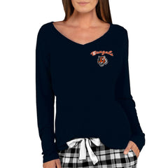 Cincinnati Bengals Concepts Sport Women's Marathon Knit Long Sleeve Lightweight V-Neck Lounge Top Black
