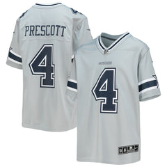 NFL Dak Prescott Dallas Cowboys Youth Inverted Team Game Jersey - Silver