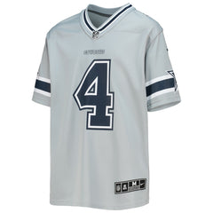 NFL Dak Prescott Dallas Cowboys Youth Inverted Team Game Jersey - Silver