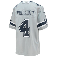 NFL Dak Prescott Dallas Cowboys Youth Inverted Team Game Jersey - Silver