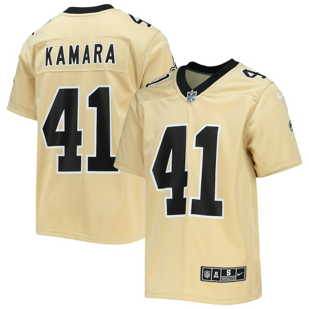 NFL Alvin Kamara New Orleans Saints Youth Inverted Team Game Jersey - Gold