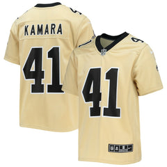 NFL Alvin Kamara New Orleans Saints Youth Inverted Team Game Jersey - Gold