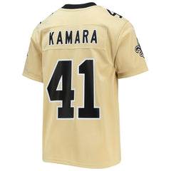NFL Alvin Kamara New Orleans Saints Youth Inverted Team Game Jersey - Gold