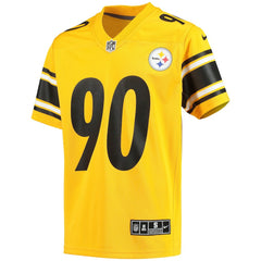 T.J. Watt Pittsburgh Steelers Youth Inverted Team Game Jersey Gold