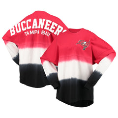 Tampa Bay Buccaneers Women's Ombre Long Sleeve T-Shirt Red/Black