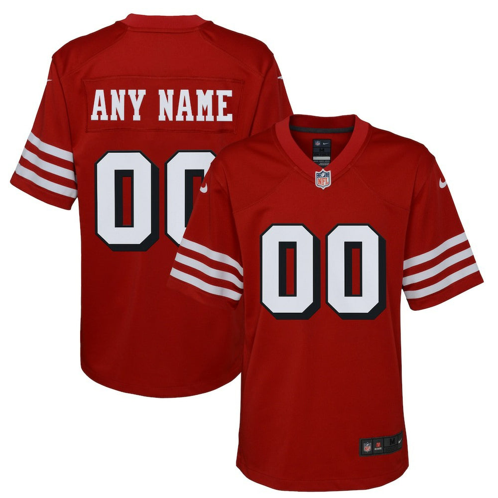 NFL San Francisco 49ers Youth Alternate Custom Game Jersey - Scarlet