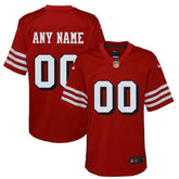 NFL San Francisco 49ers Youth Alternate Custom Game Jersey - Scarlet