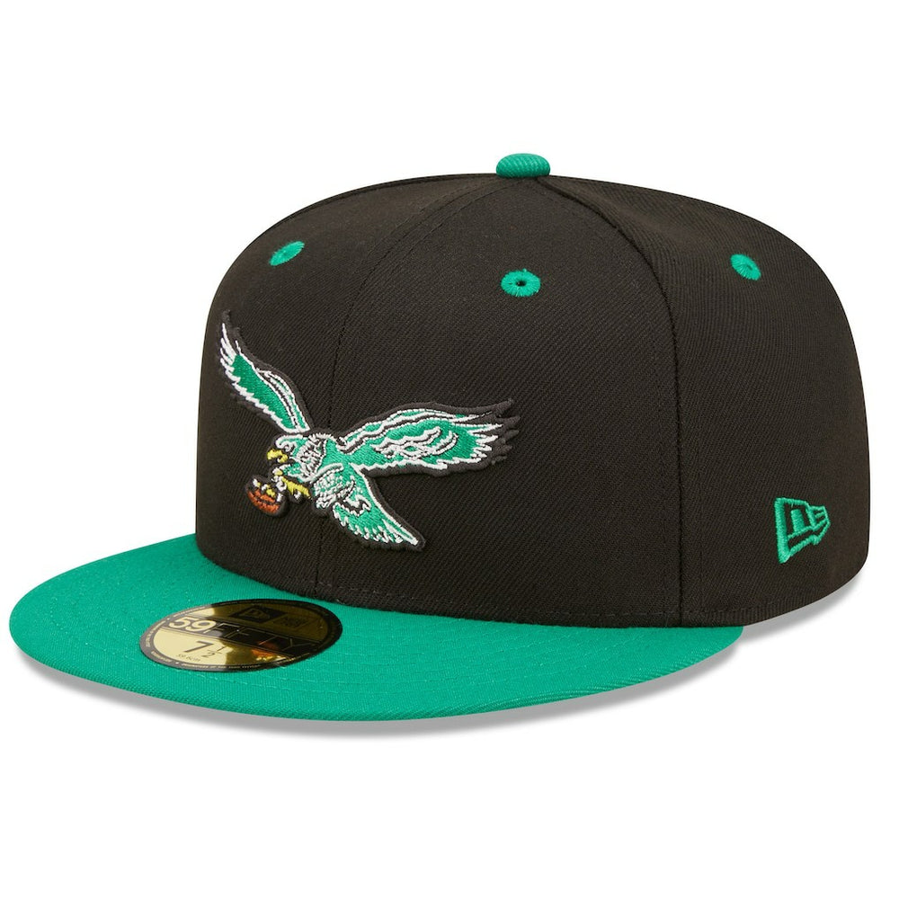 Philadelphia Eagles New Era Flipside 2Tone 59FIFTY Fitted Hat Black/