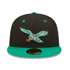 Philadelphia Eagles New Era Flipside 2Tone 59FIFTY Fitted Hat Black/