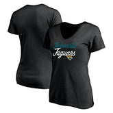 Jacksonville Jaguars Women's Long Stride V-Neck T-Shirt Black
