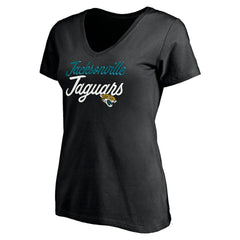 Jacksonville Jaguars Women's Long Stride V-Neck T-Shirt Black