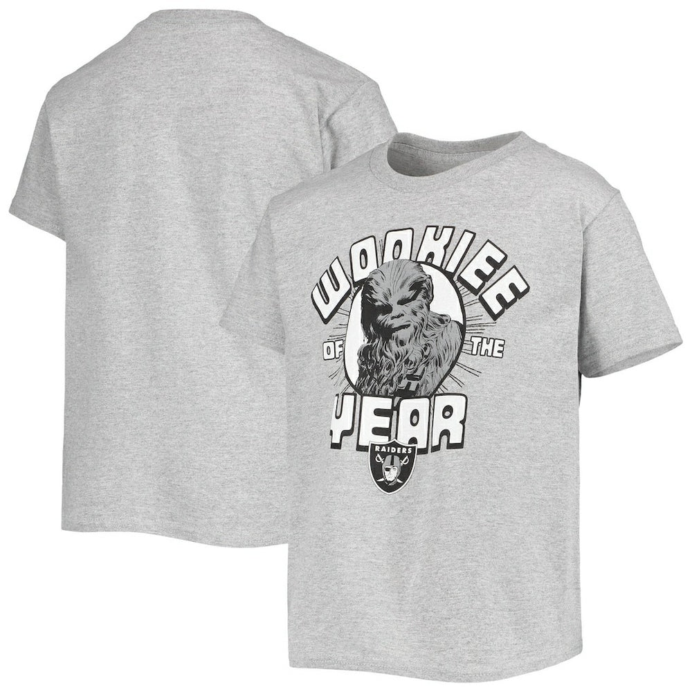 Las Vegas Raiders Junk Food Youth Star Wars Wookie Of The Year T-Shirt Heathered Gray