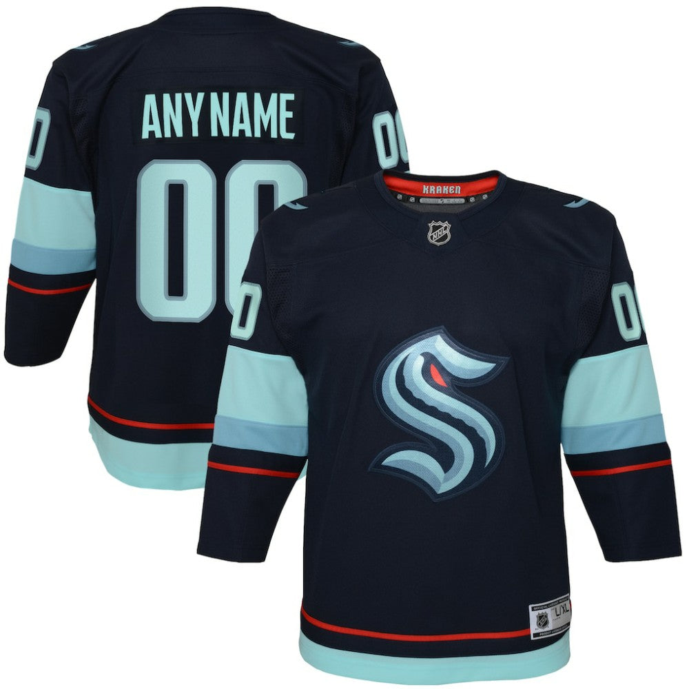 NHL Seattle Kraken Youth Home Premier Custom Jersey - Navy