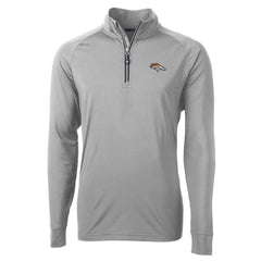Denver Broncos Cutter & Buck Adapt Eco Knit Quarter-Zip Pullover Jacket Gray