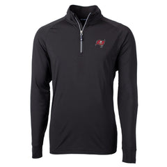 Tampa Bay Buccaneers Cutter & Buck Adapt Eco Knit Quarter-Zip Pullover Jacket Black
