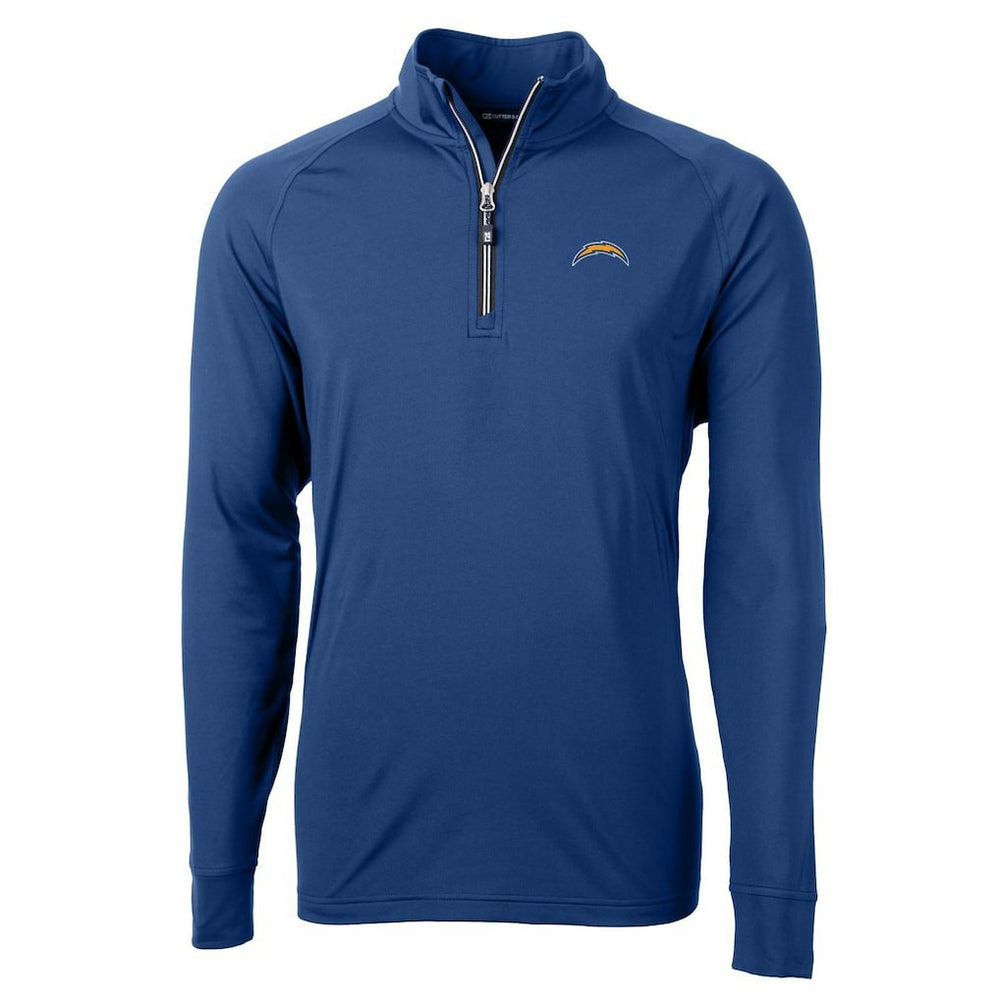 Los Angeles Chargers Cutter & Buck Adapt Eco Knit Quarter-Zip Pullover Jacket Royal
