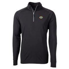 Green Bay Packers Cutter & Buck Adapt Eco Knit Quarter-Zip Pullover Jacket Black