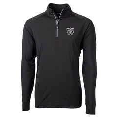 Las Vegas Raiders Cutter & Buck Adapt Eco Knit Quarter-Zip Pullover Jacket Black