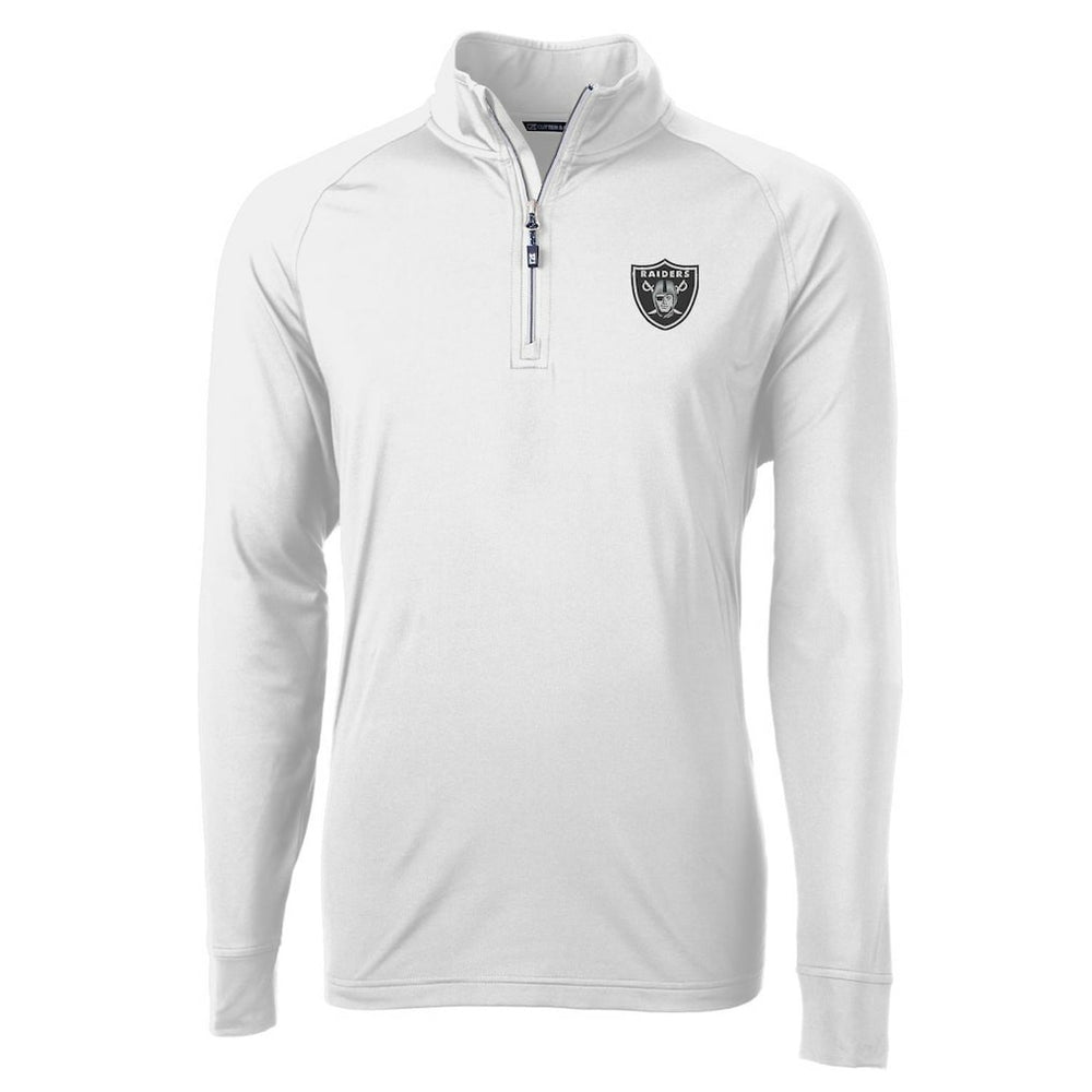 Las Vegas Raiders Cutter & Buck Adapt Eco Knit Quarter-Zip Pullover Jacket White