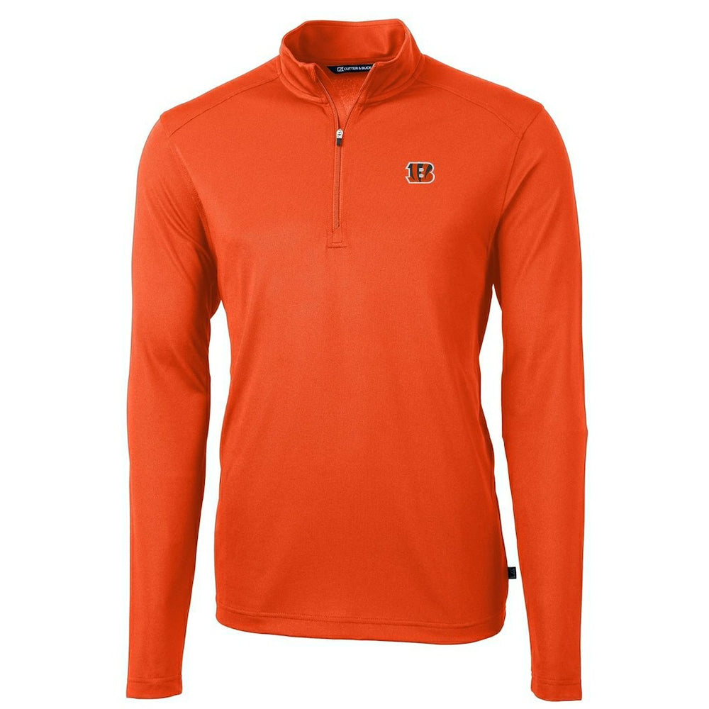 Cincinnati Bengals Cutter & Buck Virtue Eco Pique Recycled Quarter-Zip Pullover Jacket Orange