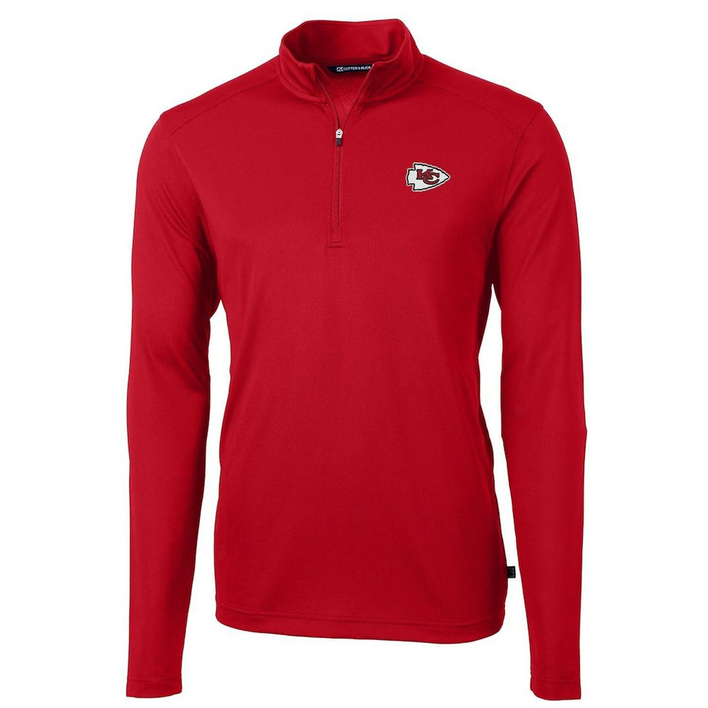 Kansas City Chiefs Cutter & Buck Virtue Eco Pique Recycled Quarter-Zip Pullover Jacket Red