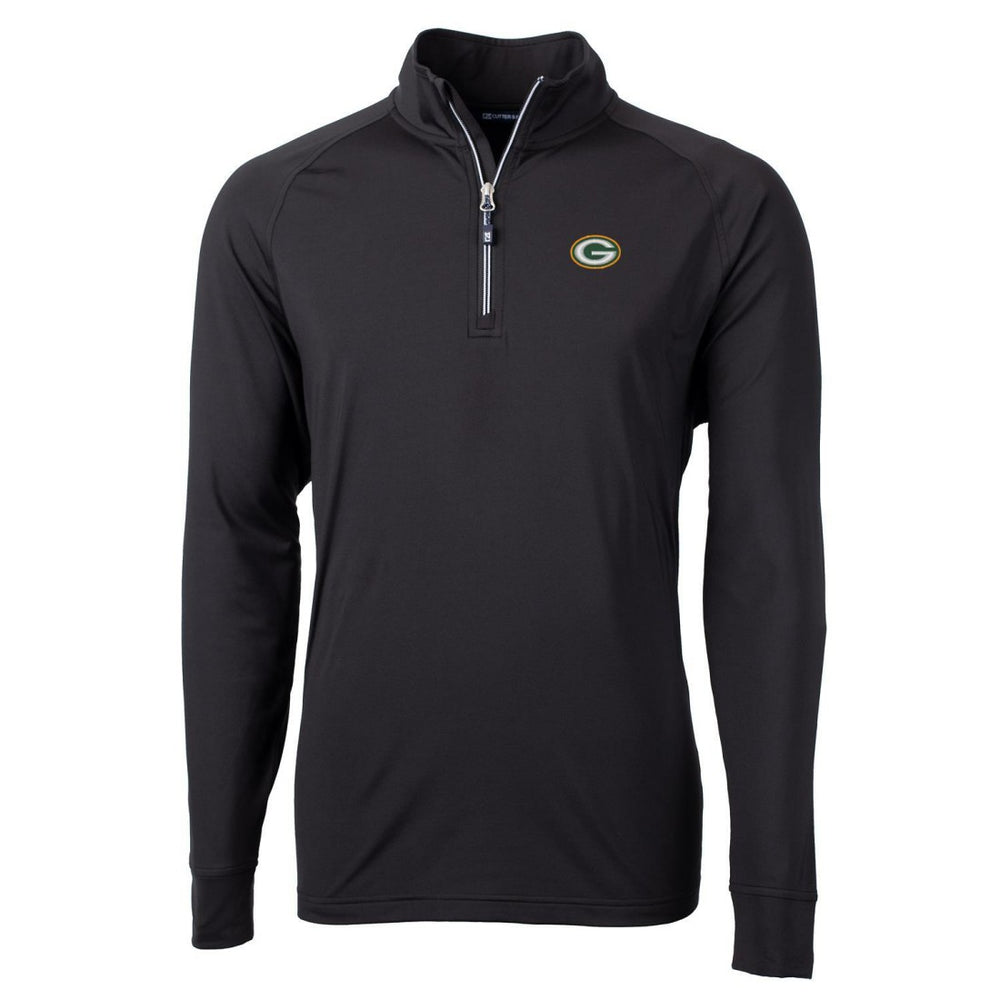 Green Bay Packers Cutter & Buck Big & Tall Adapt Eco Knit Quarter-Zip Pullover Jacket Black