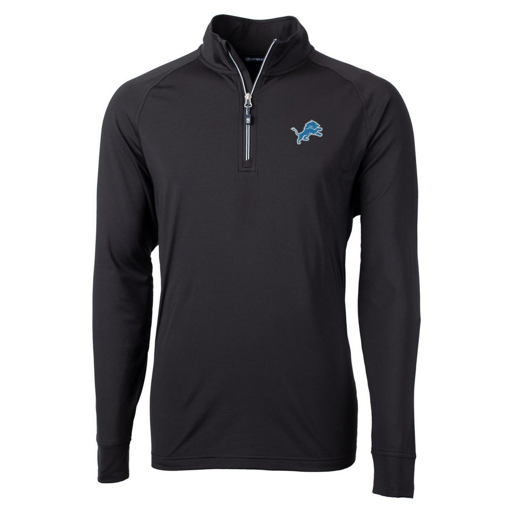 Detroit Lions Cutter & Buck Big & Tall Adapt Eco Knit Quarter-Zip Pullover Jacket Black