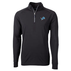 Detroit Lions Cutter & Buck Big & Tall Adapt Eco Knit Quarter-Zip Pullover Jacket Black