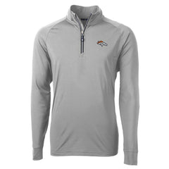Denver Broncos Cutter & Buck Big & Tall Adapt Eco Knit Quarter-Zip Pullover Jacket Gray