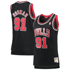 NBA Dennis Rodman Chicago Bulls Women's Hardwood Classics Swingman Jersey sale - Black