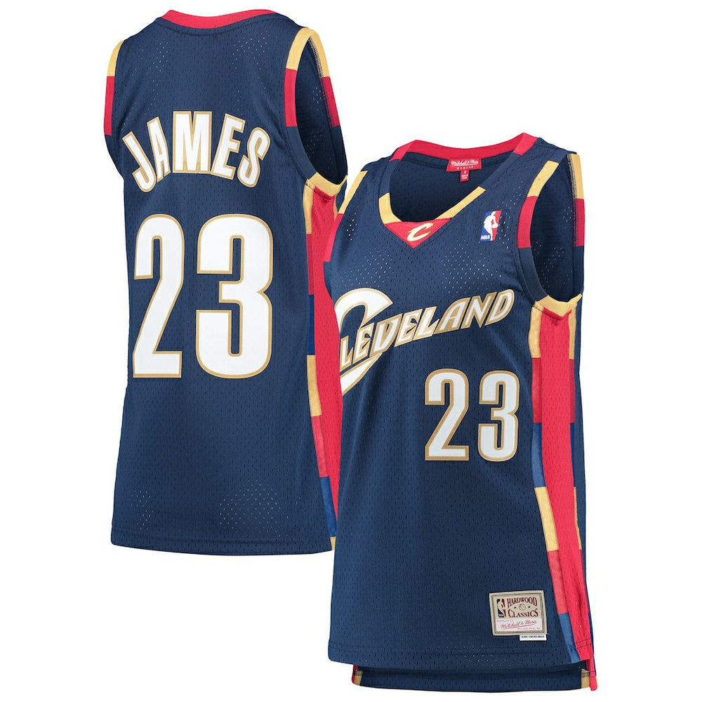 NBA LeBron James Cleveland Cavaliers Women's Hardwood Classics Swingman Jersey sale - Navy