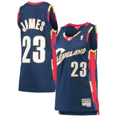 NBA LeBron James Cleveland Cavaliers Women's Hardwood Classics Swingman Jersey sale - Navy