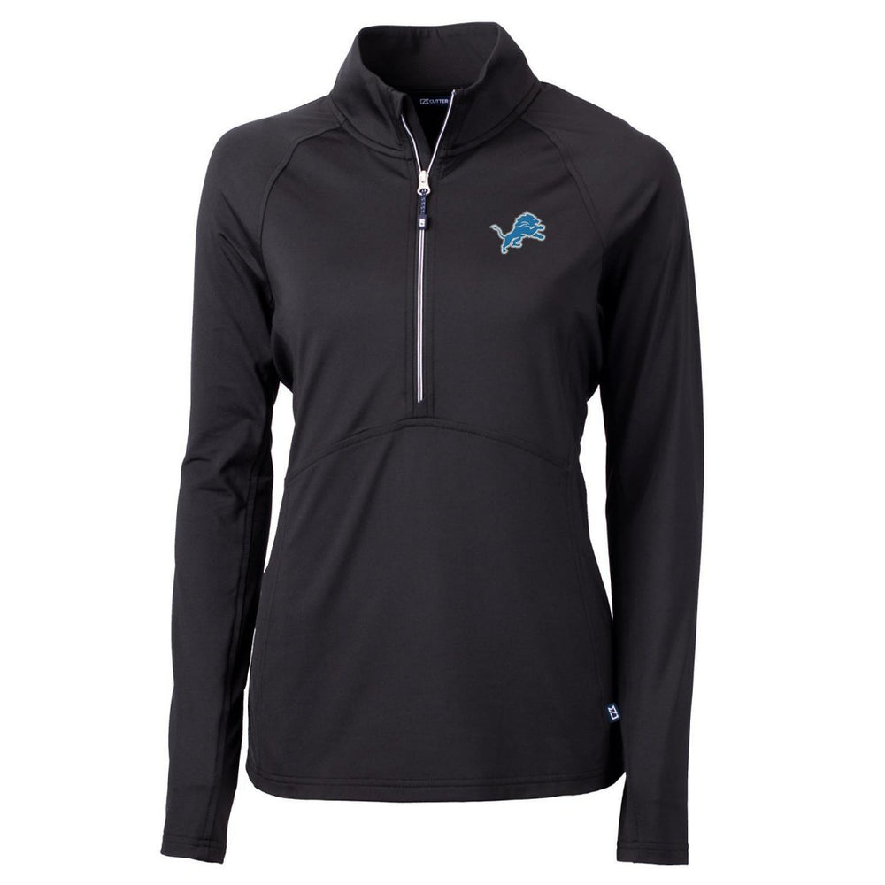 Detroit Lions Cutter & Buck Women's Adapt Eco Knit Half-Zip Pullover Jacket Black