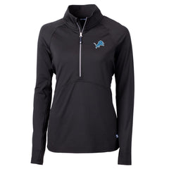 Detroit Lions Cutter & Buck Women's Adapt Eco Knit Half-Zip Pullover Jacket Black