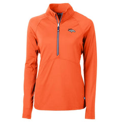 Denver Broncos Cutter & Buck Women's Adapt Eco Knit Half-Zip Pullover Jacket Orange
