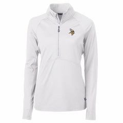 Minnesota Vikings Cutter & Buck Women's Adapt Eco Knit Half-Zip Pullover Jacket White