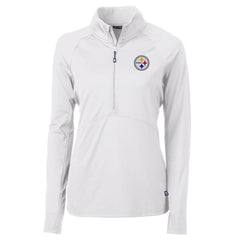 Pittsburgh Steelers Cutter & Buck Women's Adapt Eco Knit Half-Zip Pullover Jacket White