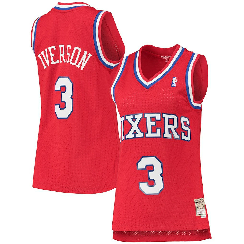NBA Allen Iverson Philadelphia 76ers Women's 2002/03 Hardwood Classics Swingman Jersey - Red