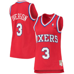 NBA Allen Iverson Philadelphia 76ers Women's 2002/03 Hardwood Classics Swingman Jersey - Red