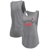 Chicago Bulls Women's Quality Time Open Scoop Neck Tri-Blend Tank Top Heathered Gray